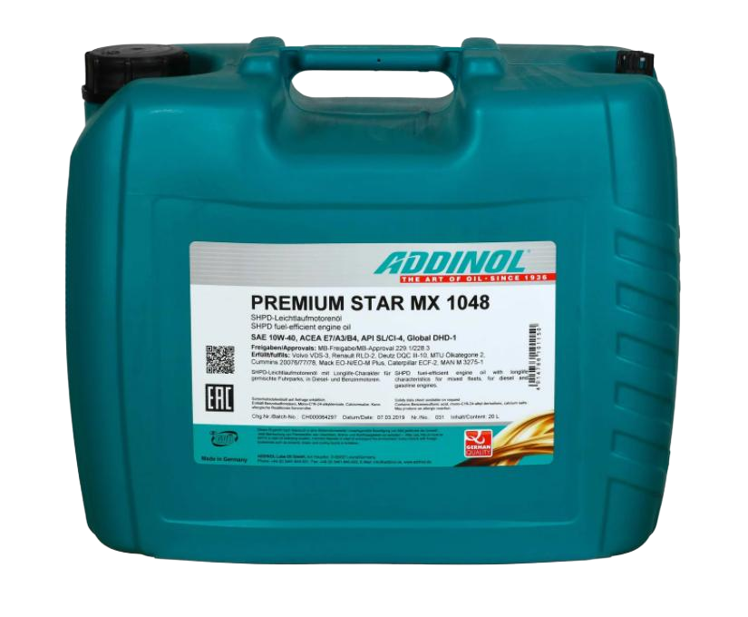 Моторное масло Addinol Premium Star MX 1048 10W-40, 20л